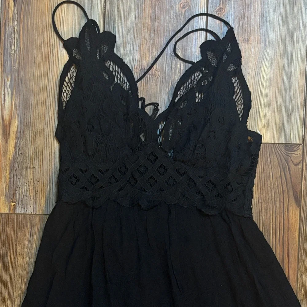 Free People Adella Maxi Slip dress in black NWT XS - Picture 5 of 8